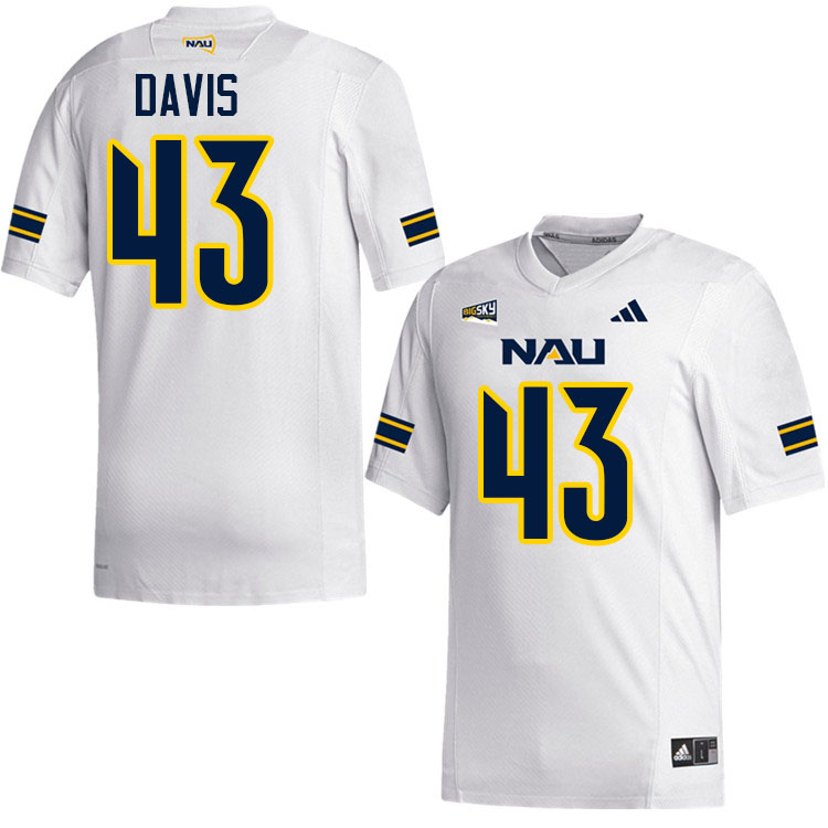 Northern Arizona Lumberjacks #43 Ramere Davis College Football Jerseys,Uniforms Stitched-White